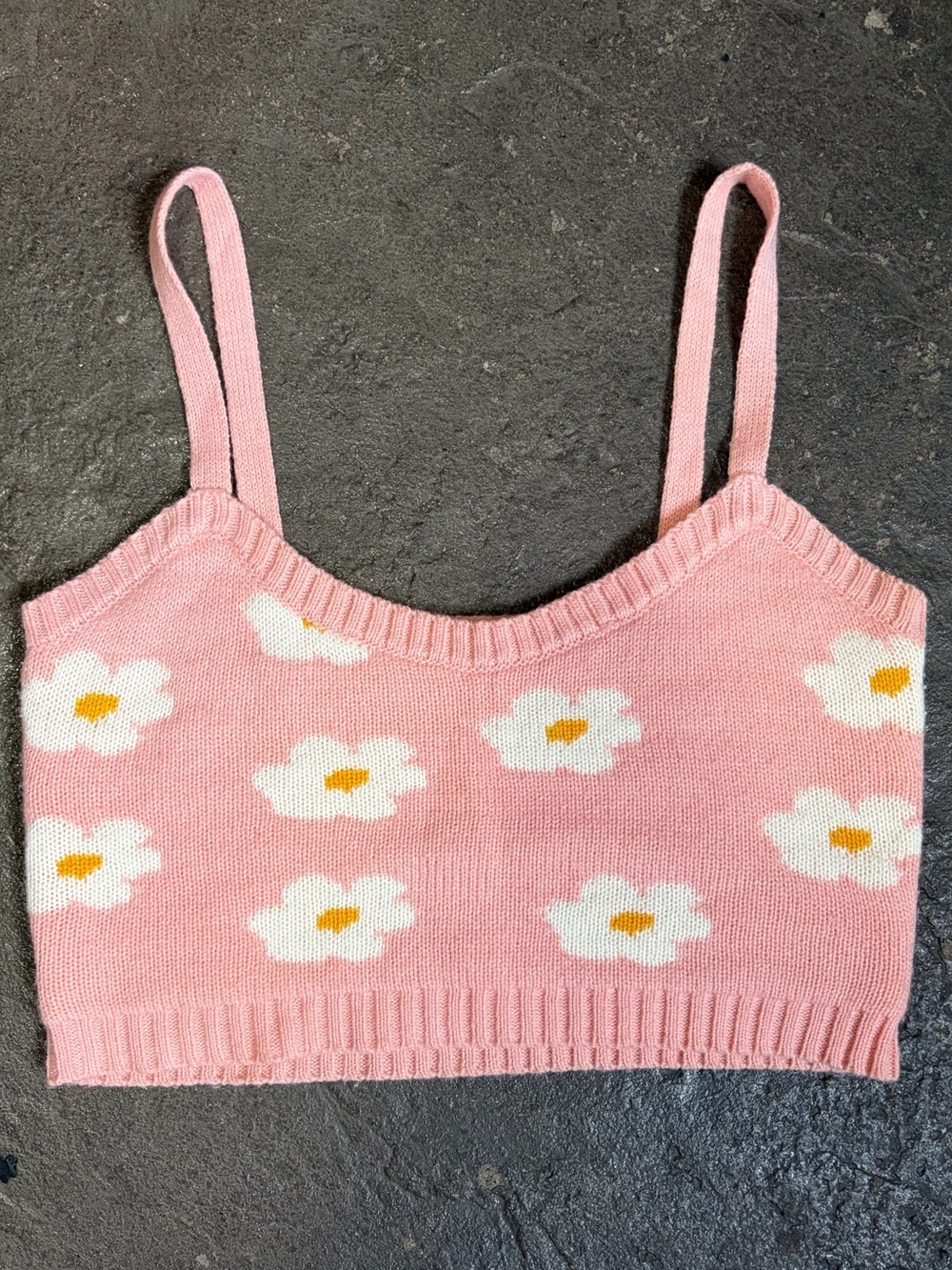 Altar'd State Cottagecore Pink Floral Knit Crop Top - Picture 2 of 4